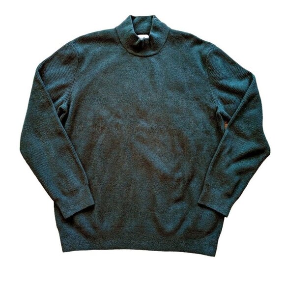 NNo7 Men's Pullover Sweater Danny Mock Neck 6421 Dark Green Large - Picture 1 of 8